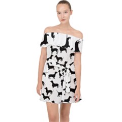 Dachshunds! Off Shoulder Chiffon Dress by ZeeBee