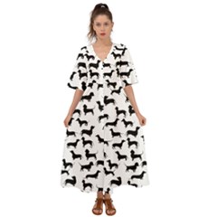 Dachshunds! Kimono Sleeve Boho Dress