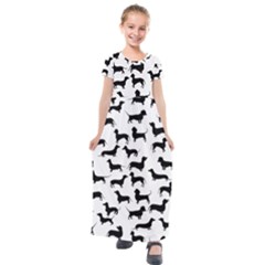 Dachshunds! Kids  Short Sleeve Maxi Dress by ZeeBee