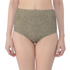 Wood In The Forest And Stars Mandala Classic High-waist Bikini Bottoms by pepitasart