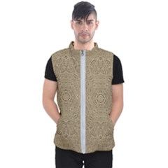 Wood In The Forest And Stars Mandala Men s Puffer Vest by pepitasart