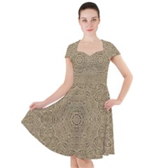 Wood In The Forest And Stars Mandala Cap Sleeve Midi Dress by pepitasart