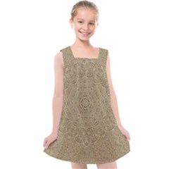 Wood In The Forest And Stars Mandala Kids  Cross Back Dress by pepitasart