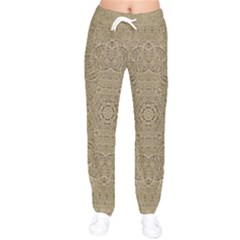 Wood In The Forest And Stars Mandala Women Velvet Drawstring Pants