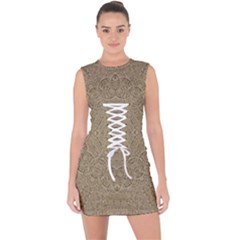 Wood In The Forest And Stars Mandala Lace Up Front Bodycon Dress