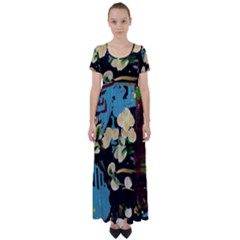 Valley Lilies 1 1 High Waist Short Sleeve Maxi Dress by bestdesignintheworld