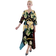 Valley Lilies 1 1 Quarter Sleeve Wrap Front Maxi Dress