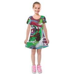 Happy Colors 1 1 Kids  Short Sleeve Velvet Dress by bestdesignintheworld