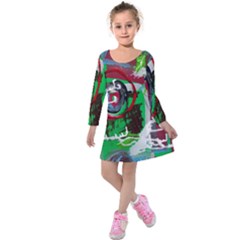 Happy Colors 1 1 Kids  Long Sleeve Velvet Dress by bestdesignintheworld