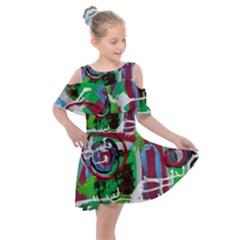 Happy Colors 1 1 Kids  Shoulder Cutout Chiffon Dress by bestdesignintheworld