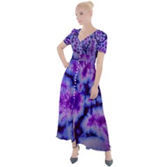 Tie Dye Button Up Short Sleeve Maxi Dress by dressshop