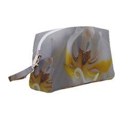 Orchidée Blanche Fleur Wristlet Pouch Bag (medium) by kcreatif