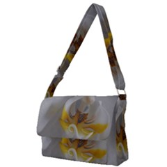 Orchidée Blanche Fleur Full Print Messenger Bag (l)