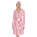 Donuts rose Long Sleeve Velvet Front Wrap Dress View1