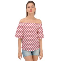 Donuts Rose Off Shoulder Short Sleeve Top