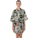 Champs de marguerites Half Sleeve Satin Kimono  View1