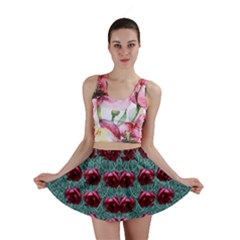 Forest Roses On Decorative Wood Mini Skirt by pepitasart