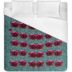 Forest Roses On Decorative Wood Duvet Cover (king Size)