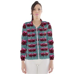 Forest Roses On Decorative Wood Women s Windbreaker by pepitasart