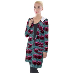 Forest Roses On Decorative Wood Hooded Pocket Cardigan by pepitasart