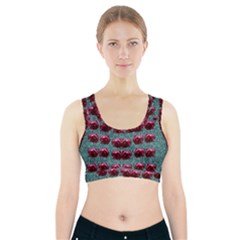 Forest Roses On Decorative Wood Sports Bra With Pocket by pepitasart