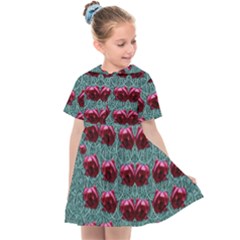 Forest Roses On Decorative Wood Kids  Sailor Dress by pepitasart