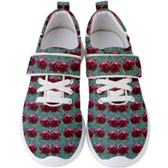 Forest Roses On Decorative Wood Men s Velcro Strap Shoes by pepitasart