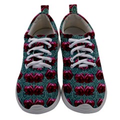 Forest Roses On Decorative Wood Women Athletic Shoes by pepitasart