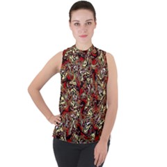 Ab 91 1 Mock Neck Chiffon Sleeveless Top by ArtworkByPatrick