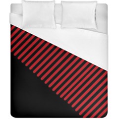 Bandes Lignes Rouge Duvet Cover (california King Size) by kcreatif