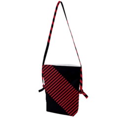 Bandes Lignes Rouge Folding Shoulder Bag by kcreatif