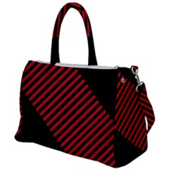 Bandes Lignes Rouge Duffel Travel Bag by kcreatif