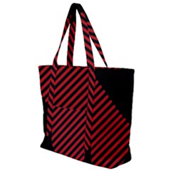 Bandes Lignes Rouge Zip Up Canvas Bag by kcreatif