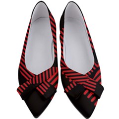 Bandes Lignes Rouge Women s Bow Heels