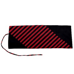 Bandes Lignes Rouge Roll Up Canvas Pencil Holder (s)