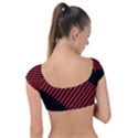 Bandes Lignes Rouge Cap Sleeve Ring Bikini Top View2