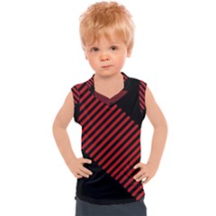 Bandes Lignes Rouge Kids  Mesh Tank Top