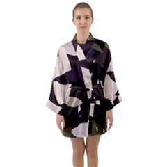 Pattern Formes Vert/noir  Long Sleeve Satin Kimono by kcreatif