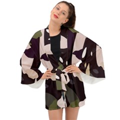 Pattern Formes Vert/noir  Long Sleeve Kimono by kcreatif