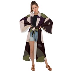 Pattern Formes Vert/noir  Maxi Kimono