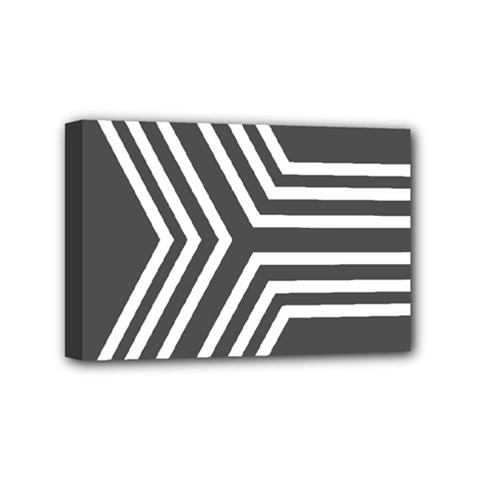 Abstrait Lignes Blanc/gris Mini Canvas 6  X 4  (stretched) by kcreatif