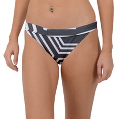 Abstrait Lignes Blanc/gris Band Bikini Bottom