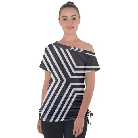 Abstrait Lignes Blanc/gris Tie-up Tee by kcreatif