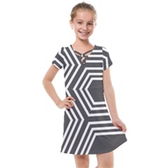 Abstrait Lignes Blanc/gris Kids  Cross Web Dress by kcreatif