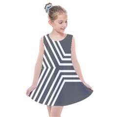 Abstrait Lignes Blanc/gris Kids  Summer Dress by kcreatif