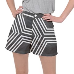 Abstrait Lignes Blanc/gris Ripstop Shorts by kcreatif