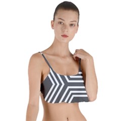 Abstrait Lignes Blanc/gris Layered Top Bikini Top 