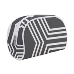 Abstrait Lignes Blanc/gris Makeup Case (small)