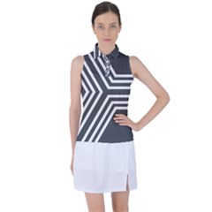 Abstrait Lignes Blanc/gris Women’s Sleeveless Polo