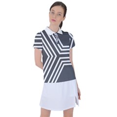 Abstrait Lignes Blanc/gris Women s Polo Tee